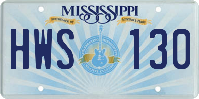 MS license plate HWS130