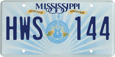 MS license plate HWS144