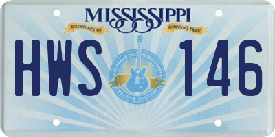 MS license plate HWS146
