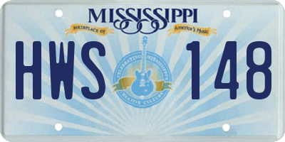 MS license plate HWS148