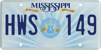 MS license plate HWS149