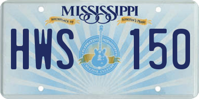 MS license plate HWS150