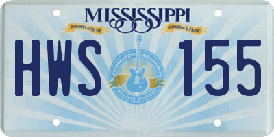MS license plate HWS155