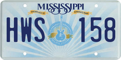MS license plate HWS158