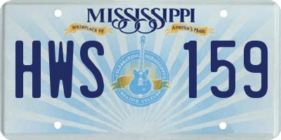 MS license plate HWS159