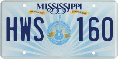 MS license plate HWS160