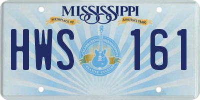 MS license plate HWS161