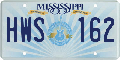 MS license plate HWS162