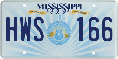 MS license plate HWS166