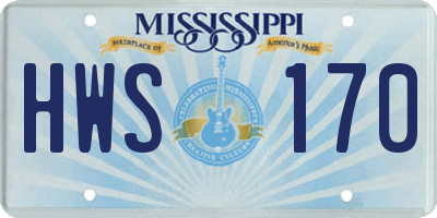 MS license plate HWS170
