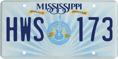 MS license plate HWS173