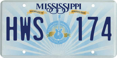 MS license plate HWS174
