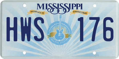 MS license plate HWS176
