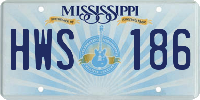 MS license plate HWS186