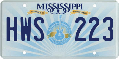 MS license plate HWS223