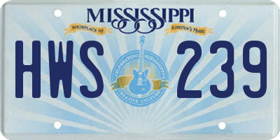MS license plate HWS239