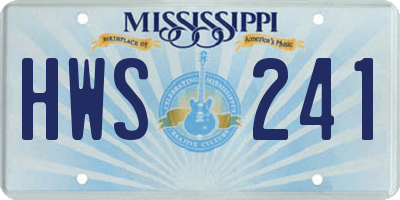MS license plate HWS241