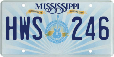 MS license plate HWS246