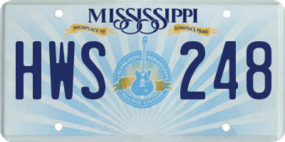 MS license plate HWS248