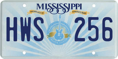 MS license plate HWS256