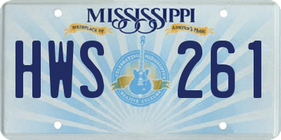 MS license plate HWS261