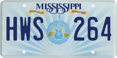 MS license plate HWS264