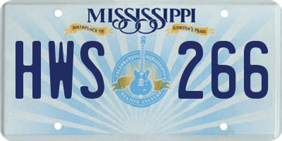 MS license plate HWS266
