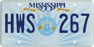 MS license plate HWS267