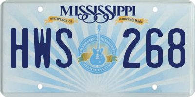 MS license plate HWS268