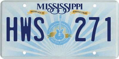 MS license plate HWS271