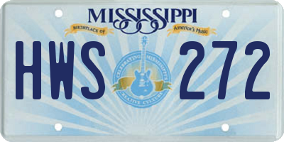 MS license plate HWS272