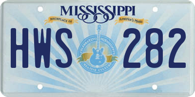 MS license plate HWS282