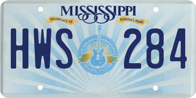 MS license plate HWS284