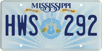 MS license plate HWS292