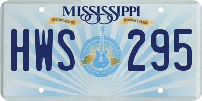 MS license plate HWS295