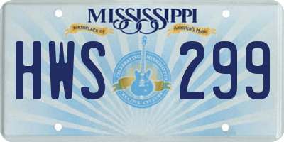 MS license plate HWS299