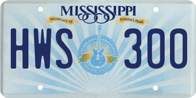 MS license plate HWS300