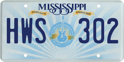 MS license plate HWS302