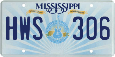 MS license plate HWS306