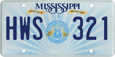 MS license plate HWS321
