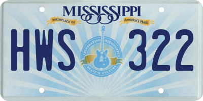 MS license plate HWS322