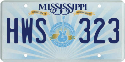 MS license plate HWS323