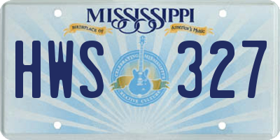 MS license plate HWS327