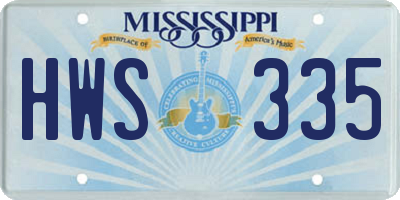 MS license plate HWS335