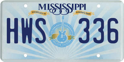 MS license plate HWS336