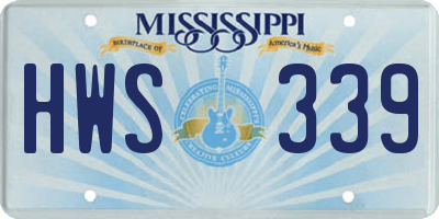 MS license plate HWS339