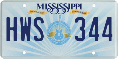 MS license plate HWS344