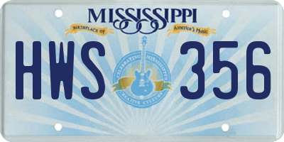 MS license plate HWS356