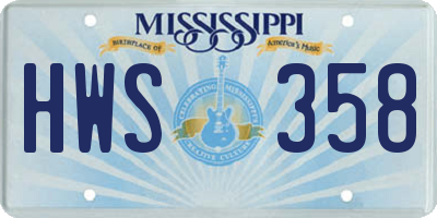 MS license plate HWS358