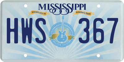 MS license plate HWS367